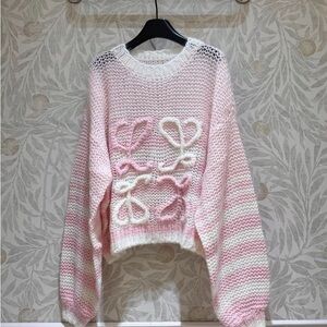 Loewe Pastel Knit Sweater with Bow Accents